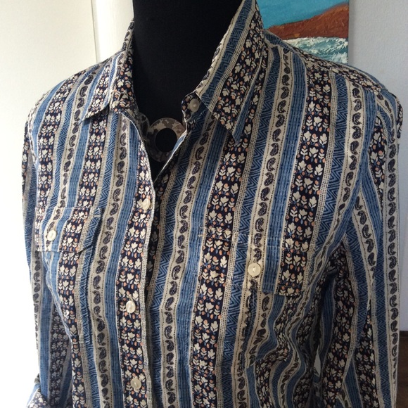 Lucky Brand Tops - Lucky Brand Floral Paisley Button Down Western Top